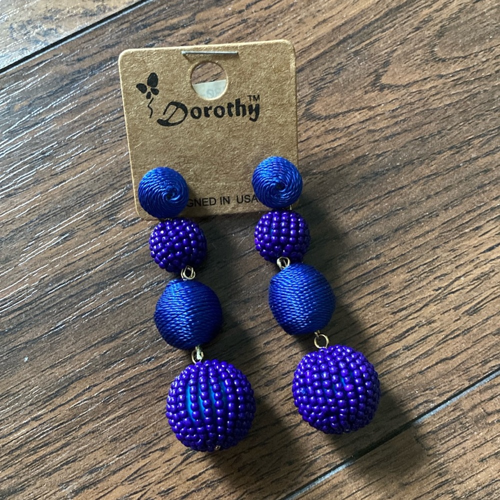 Blue ball earrings NWT